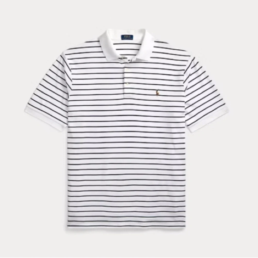 Polo Ralph Lauren Striped Soft Cotton Shirt Size XL Custom Slim Fit White Navy